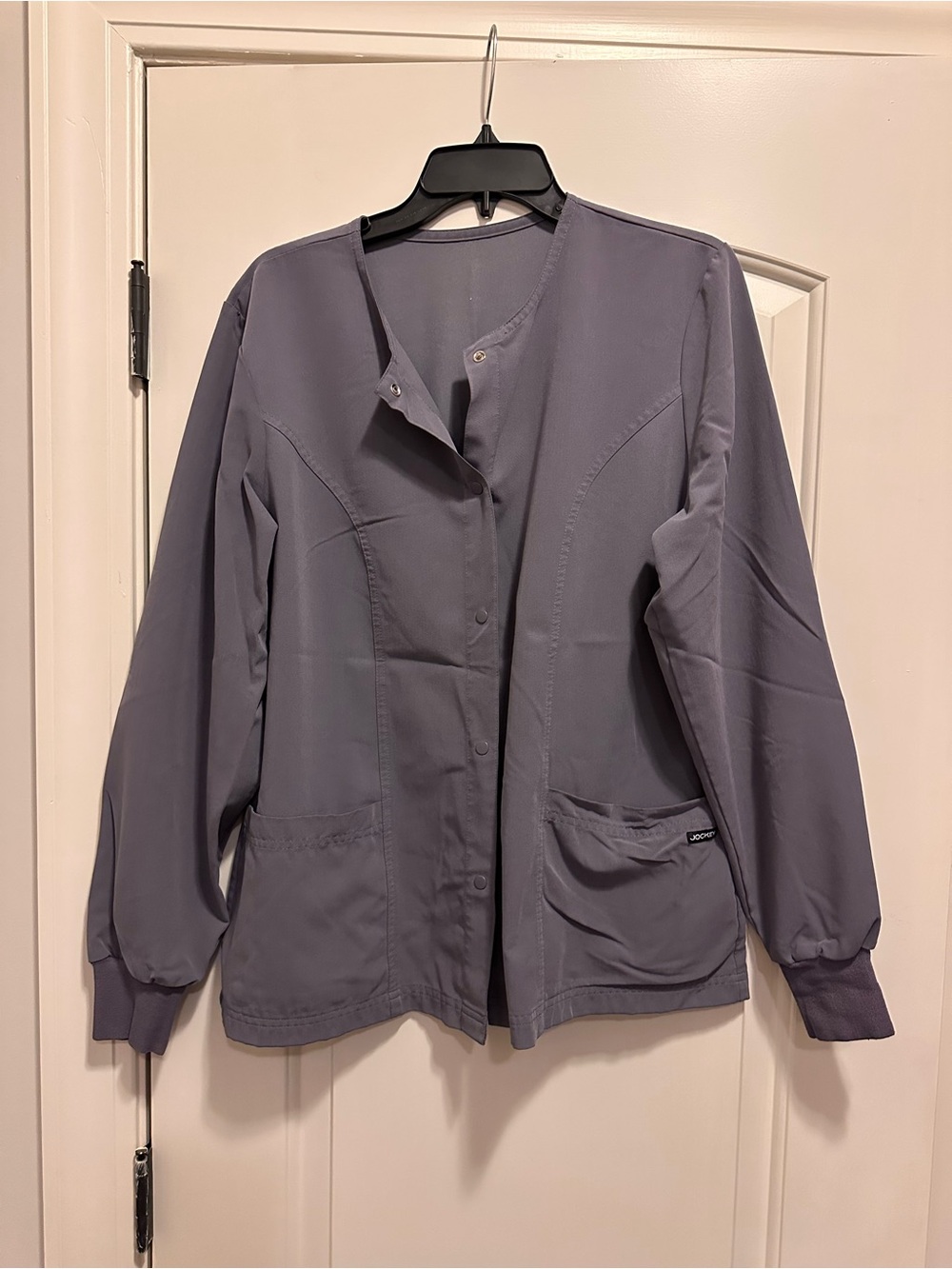 Jockey Women's Gray Snap-Front Scrub Jacket